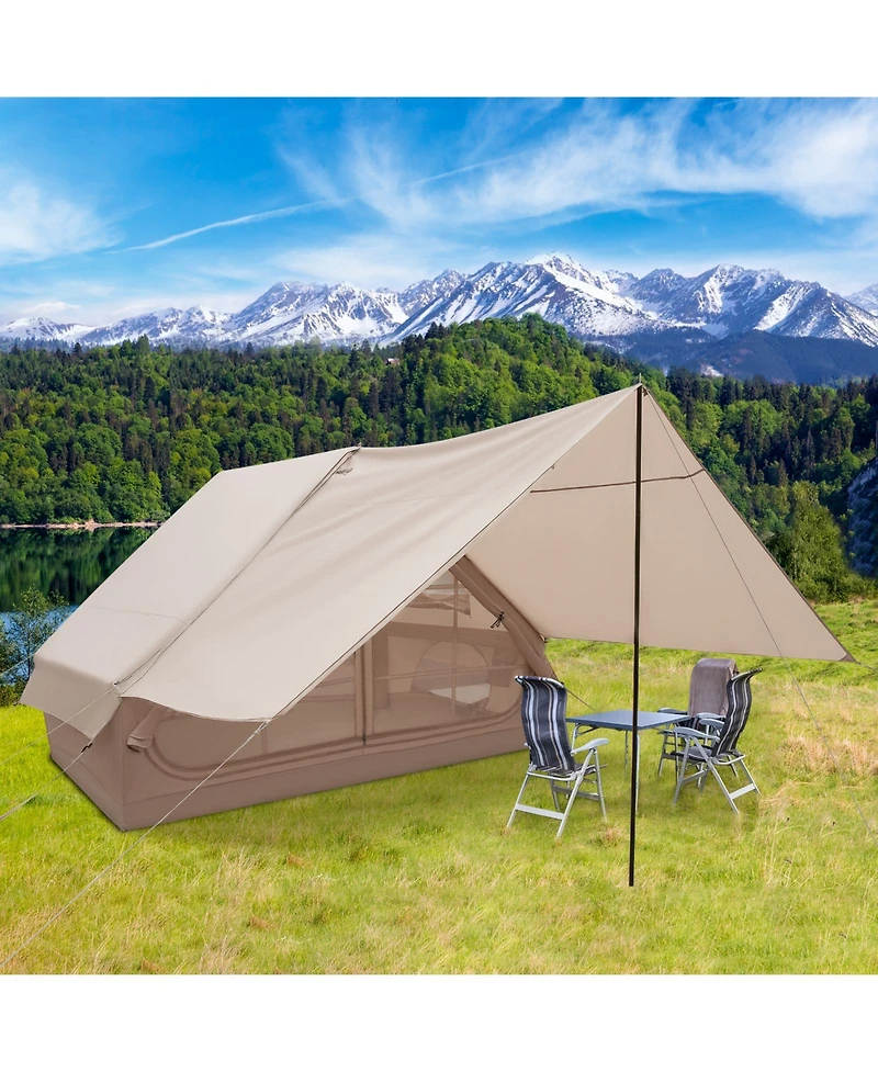 Gouun 4-6 Person Inflatable Camping Tent with Covered Porch, Carrying Bag and Quick Air-Beam Setup
