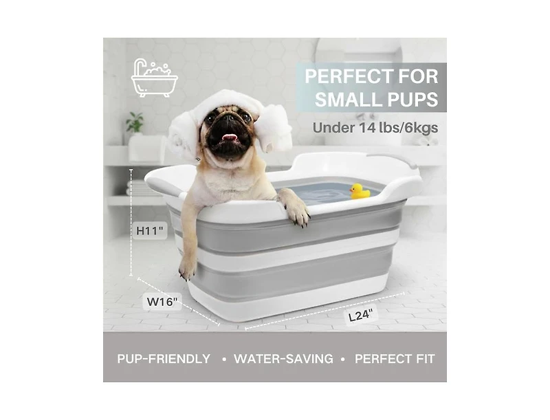 Aronkl Collapsible Bpa Free Pet Bathtub with Drain Plug for Small to Medium Dogs and Cats