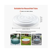 Sugift Inflatable Hot Tub Cover 65 in Round Weatherproof Waterproof Insulating Lid