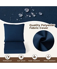 Gouun Deep Seat Outdoor Patio Chair Cushion Pad Set with Rope Tie Belts