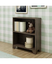 Max & Lily Bookshelf, 2 Shelf Bookcase Modern Farmhouse Solid Wood Shelves for Bedroom