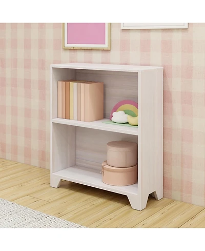 Max & Lily Bookshelf, 2 Shelf Bookcase Modern Farmhouse Solid Wood Shelves for Bedroom