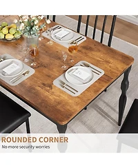 gaomon Rectangular Dining Table for 6, Rustic Farmhouse Kitchen Table with Large Tabletop, Long Wooden Dining Room Table with Heavy Duty Legs