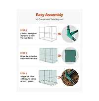 Sugift Crop Cage Plant Protection Tent 7.8x3.9x5.9 ft Steel Frame Garden Netting