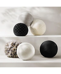 Z Gallerie Spotted Faux Fur Ball Pillow
