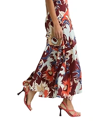 Reiss Women's Floral-Print Cut-Out Midi Dress