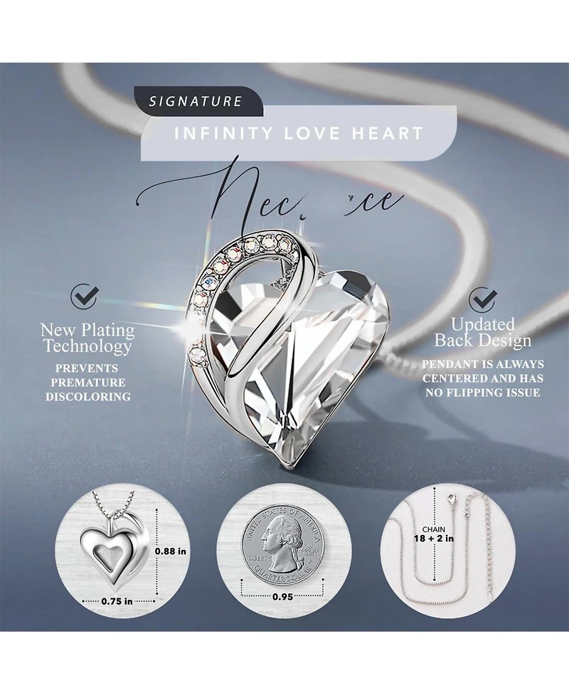 Gnuadz Infinity Heart Birthstone Necklace Mom Gift
