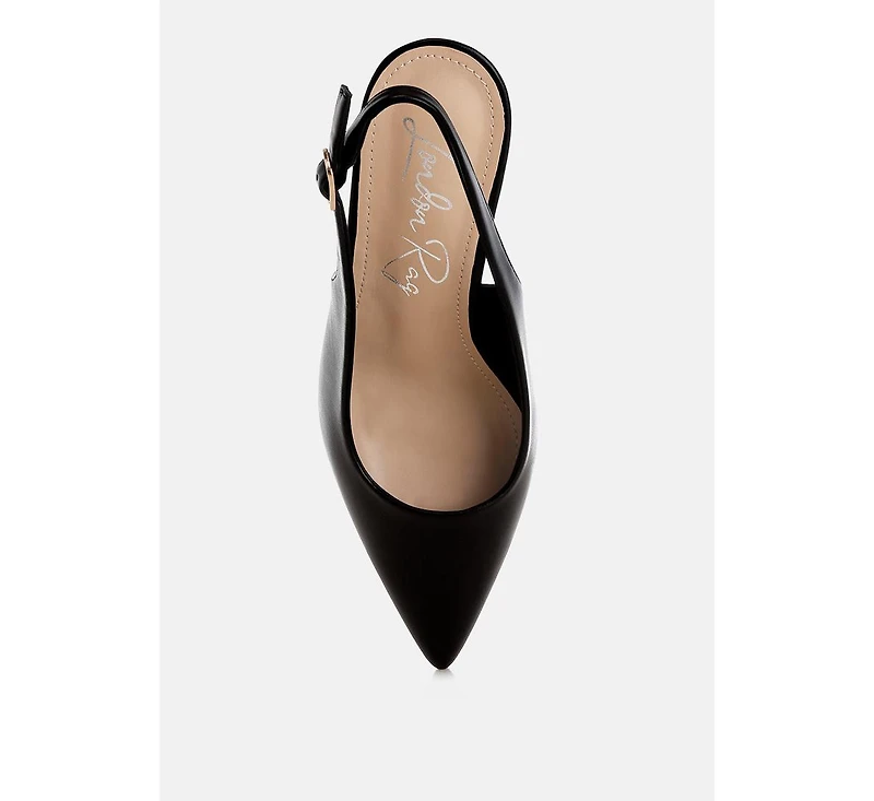 London Rag Women's Jaoba Pointed Toe Pin Buckle Slingbacks