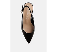 London Rag Women's Jaoba Pointed Toe Pin Buckle Slingbacks