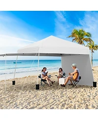 Gouun 14 x 9.2 feet Pop-Up Canopy Tent with 2 Convertible Sidewalls and Awning