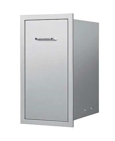 Sugift Outdoor Kitchen Trash Drawer 13.54in W x 19.61in D Multi-Purpose Stainless Steel Drawer