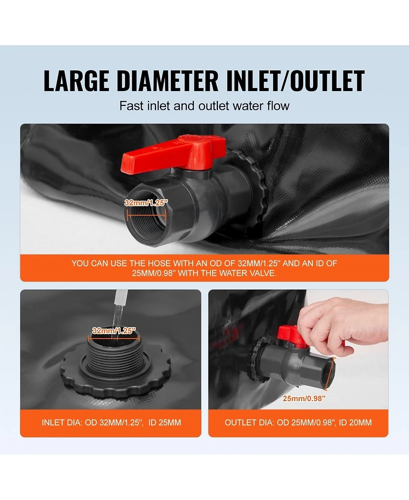 Sugift 540L Pvc Collapsible Water Storage Bladder Tank for Rv and Emergency Use