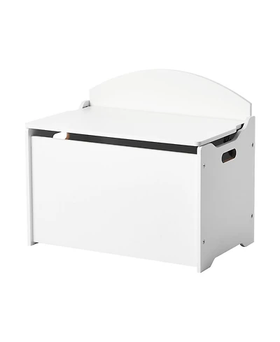 Sugift Kids Storage Bench, Wooden Toy Box with Backrest, Safety Hinge