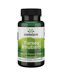 Swanson Turkey Rhubarb Traditional Herbal Supplement for Digestive Support and Gastrointestinal Health quality Formula 100 Capsules, 500 Miligram Each