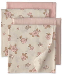 Carter's Baby Girls' Flowers Receiving Blankets, 4-Pack