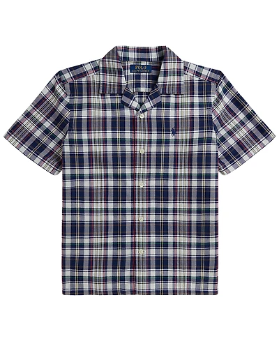 Polo Ralph Lauren Boys' 8-20 Plaid Cotton Oxford Camp Shirt