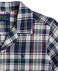 Polo Ralph Lauren Boys' 2T-7 Plaid Cotton Oxford Camp Shirt