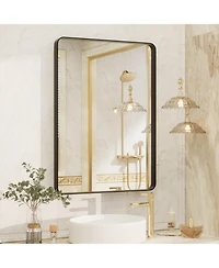 Apmir 20" x 28" High-Strength Tempered Glass and Aluminum Alloy Framed Wall Decor Bathroom Vanity Mirror