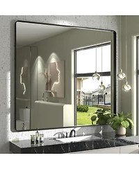 Apmir 36" x 40" High-Strength Tempered Glass and Aluminum Alloy Framed Wall Decor Bathroom Vanity Mirror