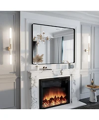 Apmir 48" x 36" High-Strength Tempered Glass and Aluminum Alloy Framed Wall Decor Bathroom Vanity Mirror