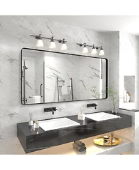 Apmir 60" x 28" High-Strength Tempered Glass and Aluminum Alloy Framed Wall Decor Bathroom Vanity Mirror