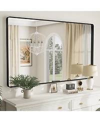 Apmir 60" x 36" High-Strength Tempered Glass and Aluminum Alloy Framed Wall Decor Bathroom Vanity Mirror