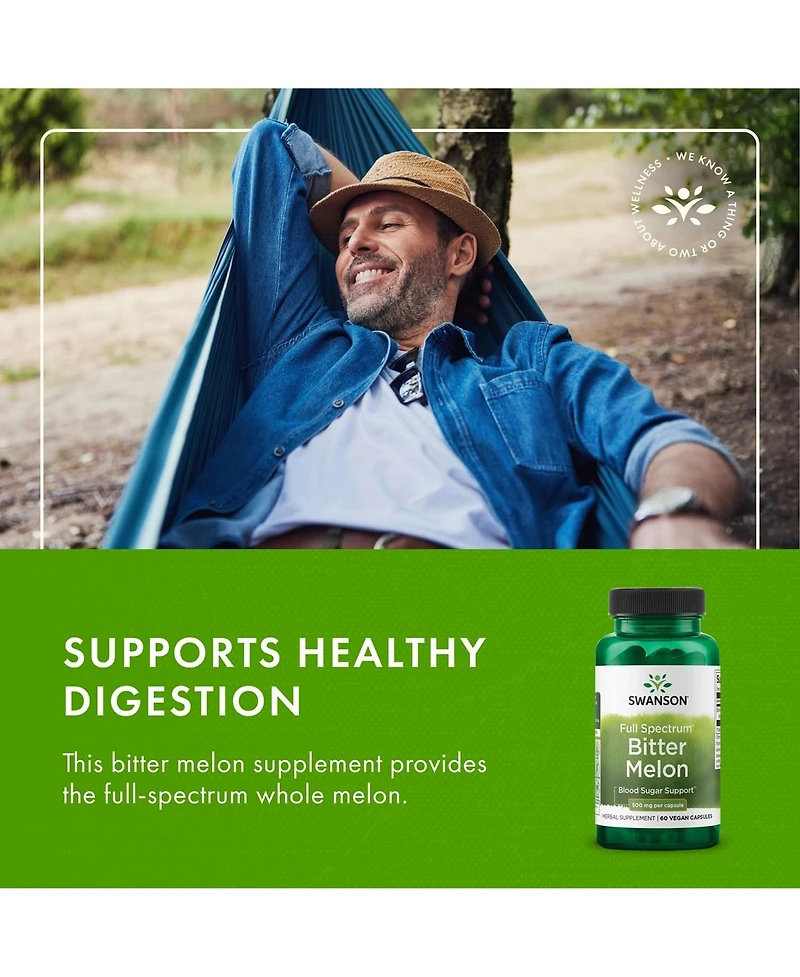 Swanson Full Spectrum Bitter Melon Momordica 500 Milligrams 60 Capsules