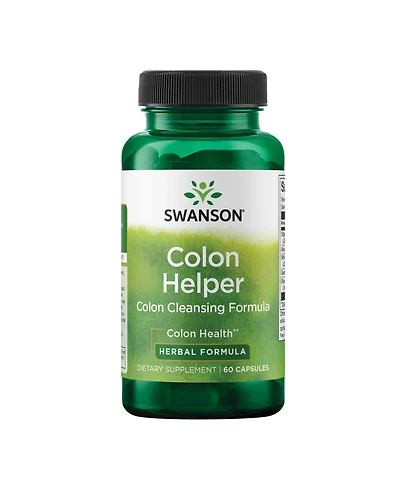 Swanson Colon Helper Digestive Health, Vervain, Goldenseal Root and Slippery Elm Bark, Healthy Eliminations, 60 Capsules, 1 Pack
