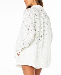 Roxy Women's Morning Time Eyelet Detail Cotton Shirt