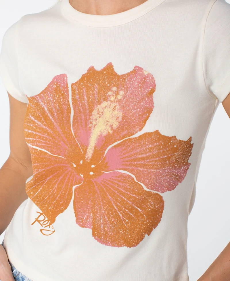 Roxy Women's Hibiscus Print Crewneck T-Shirt