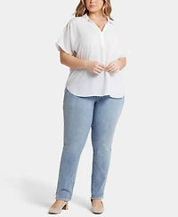 Nydj Plus Size Becky Short-Sleeve Top