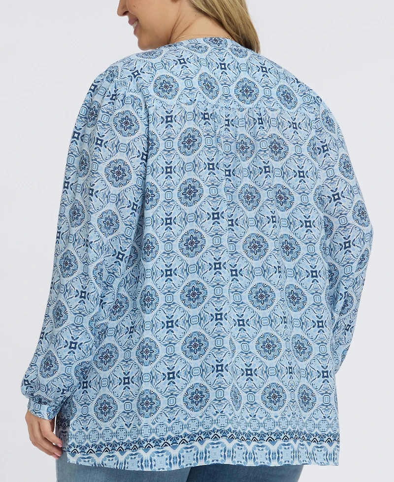 Nydj Plus Trinity Split Neck Top