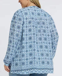 Nydj Plus Trinity Split Neck Top