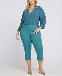 Nydj Plus Chloe Capri Jeans with Lift Tuck Technology Cool Embrace Denim