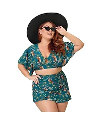 Unique Vintage Plus Ruched & Ruffled Alice Swim Skirt