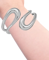 Guess Silver-Tone Hinge Bangle Bracelet