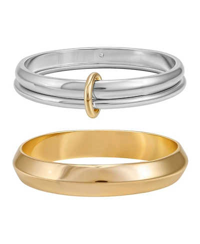 Guess 2-Pc. Gold & Silver-Tone Bangle Set