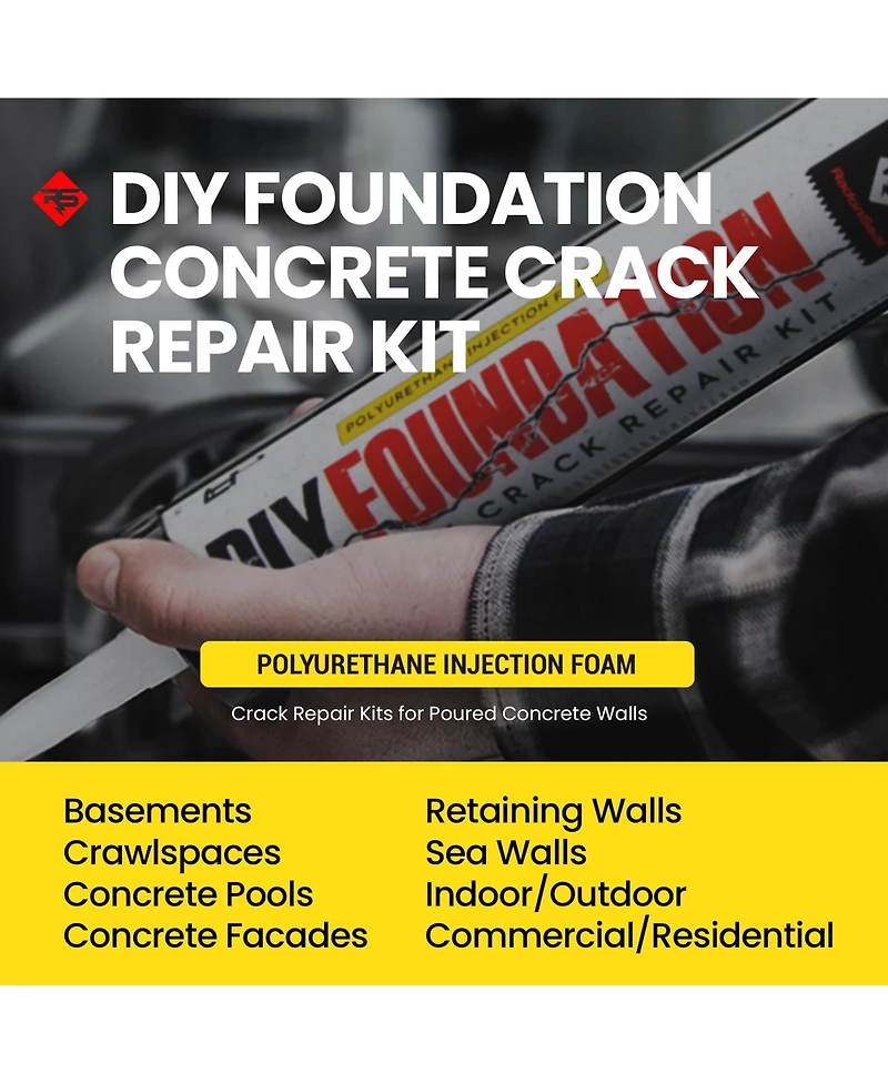 RadonSeal Concrete Foundation Crack Diy Repair Kit for Basement Wall Cracks