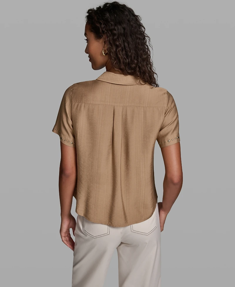 Karl Lagerfeld Paris Petite Short-Sleeve Blouse