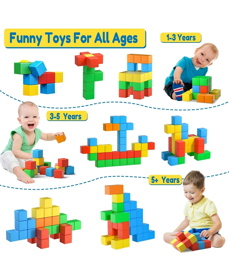Gnuadz 1.42 Inch 32pieces Magnetic Blocks Building Cubes Kids Learning Toys Gifts