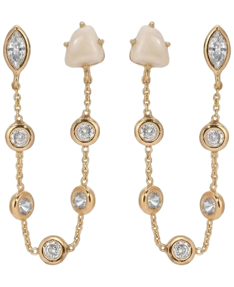 Ettika Double Piercing Turquoise Earrings