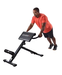Stamina X Adjustable Ab, Back, and Core Strength Exercise Sit-Up Fitness Hyperextension Weight Bench for At-Home Workouts, Black
