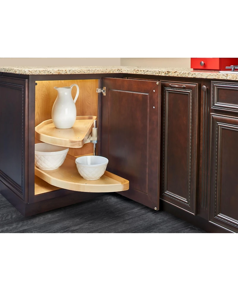 Rev-a-Shelf 32" Lazy Susan Half-Moon Shaped 2-Shelf Turner, 4WLS882-32-570