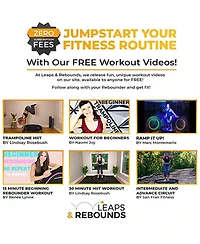 Leaps & ReBounds Round Mini Fitness Trampoline & Rebounder Indoor Home Gym Exercise Equipment Low Impact Workout for Adults