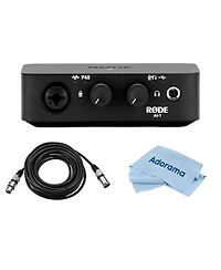 Rode Ai 1 Studio Quality Usb Audio Interface With 6' 6mm Rubber Xlr Microphone Cable, Fiber Optic Cleaning Cloth