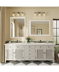 Apmir 30" x 40" Inch Thick Metal Framed Wall Mirrors for Bedroom