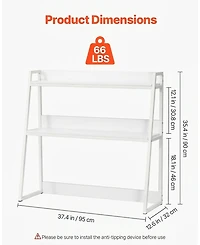 Gouun 2-Tier Desktop Bookshelf Organizer with Anti-Slip Pads, 37.4" x 12.6" x 35.4"