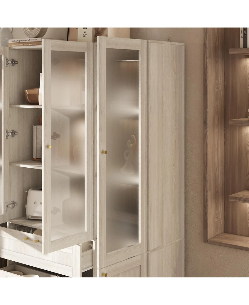 Homsee Modern 6-Door 2-Drawer Storage Cabinet