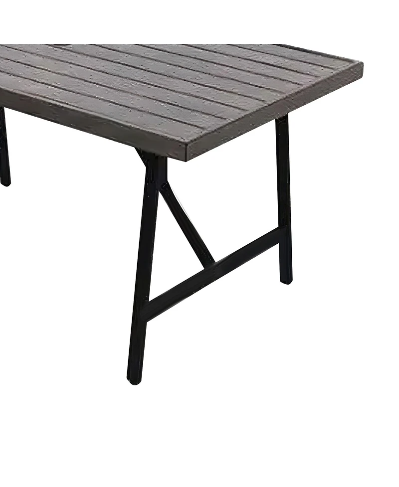 Four Seasons Courtyard Norwalk Slat Top Aluminum All Weather Patio Dining Table