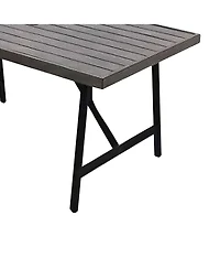 Four Seasons Courtyard Norwalk Slat Top Aluminum All Weather Patio Dining Table